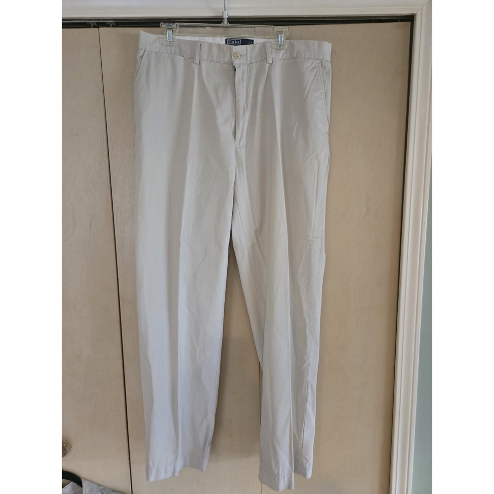Polo Ralph Lauren Prospect Pant Men's 36x32 Khaki Chino Pants Beige Flat Front